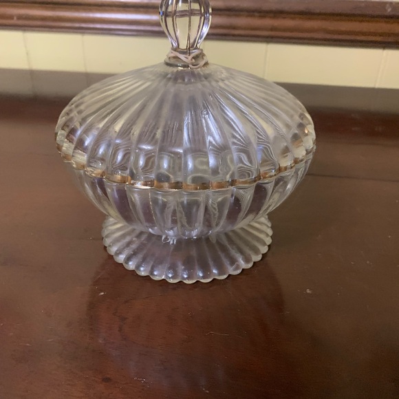 Elegant Glass Candy Dish with Lid - Picture 3 of 3